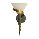 Italian metal and shortbread glass wall lamp
