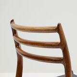 Set of 4 rosewood model 78 dining chairs by niels otto møller for j.l. møllers møbelfabrik, denmark