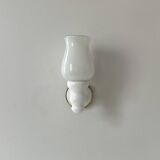 Vintage painted wood and opaline wall lamp, France, 1980