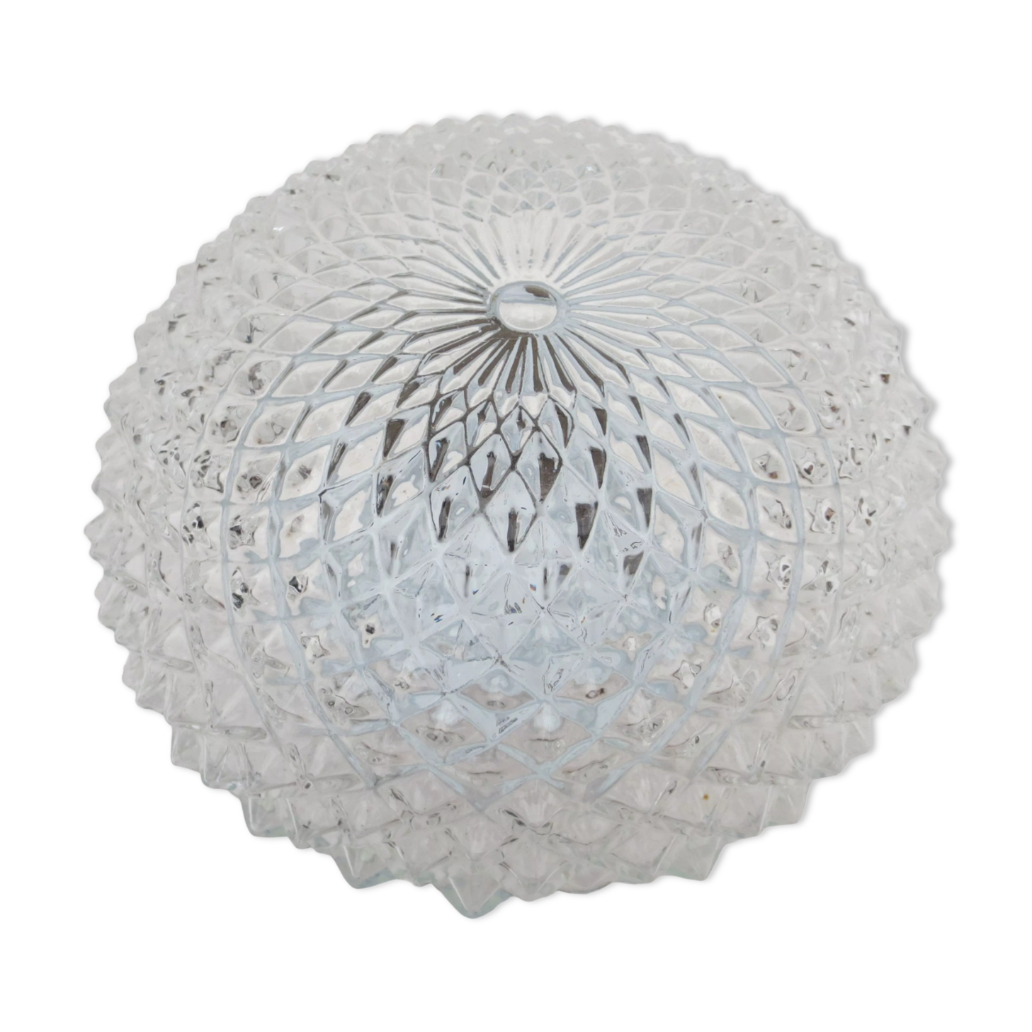 Ceiling lamp or wall lamp in cut glass and metal
