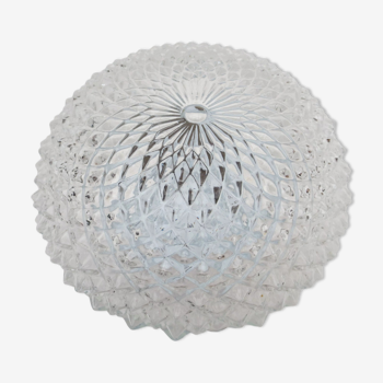 Ceiling lamp or wall lamp in cut glass and metal