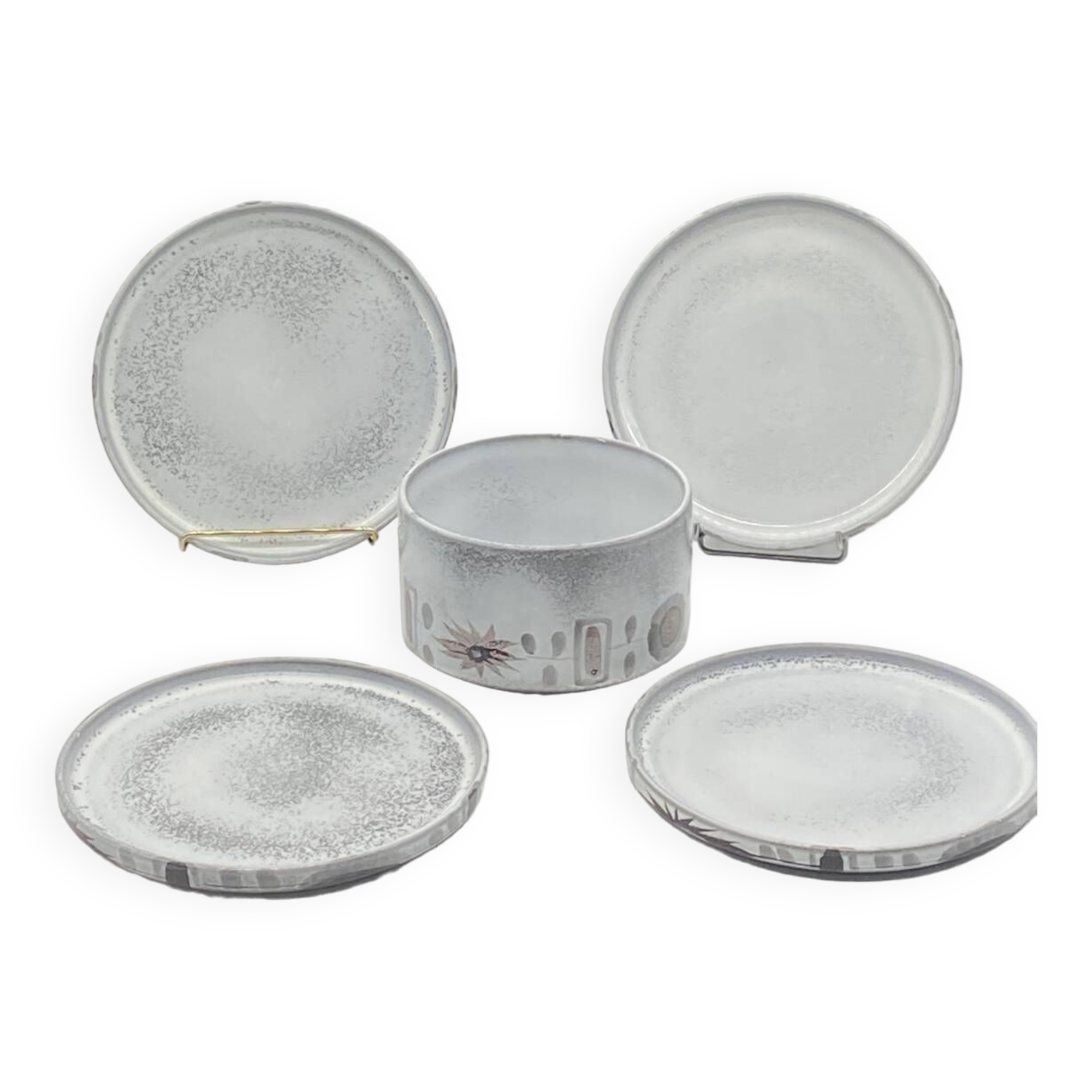 Vintage Niderviller Graminées earthenware plate/salad bowl service