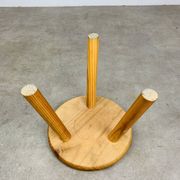 Tripod stool in pine, solid wood, vintage, mountain chalet style.