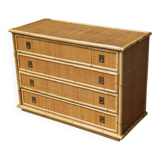 Rattan chest of drawers by Dal Vera Italy 1970