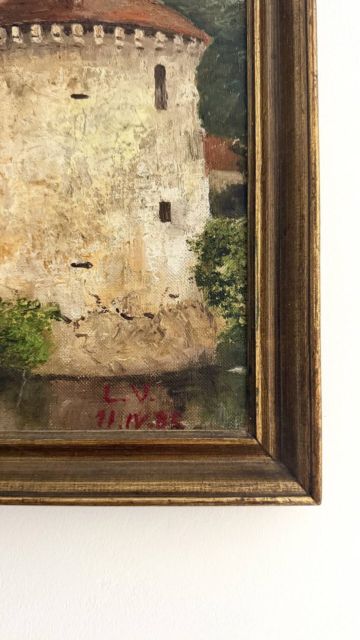 Château de Bourg-Archambault – Oil on canvas dated 1885 – Monogram