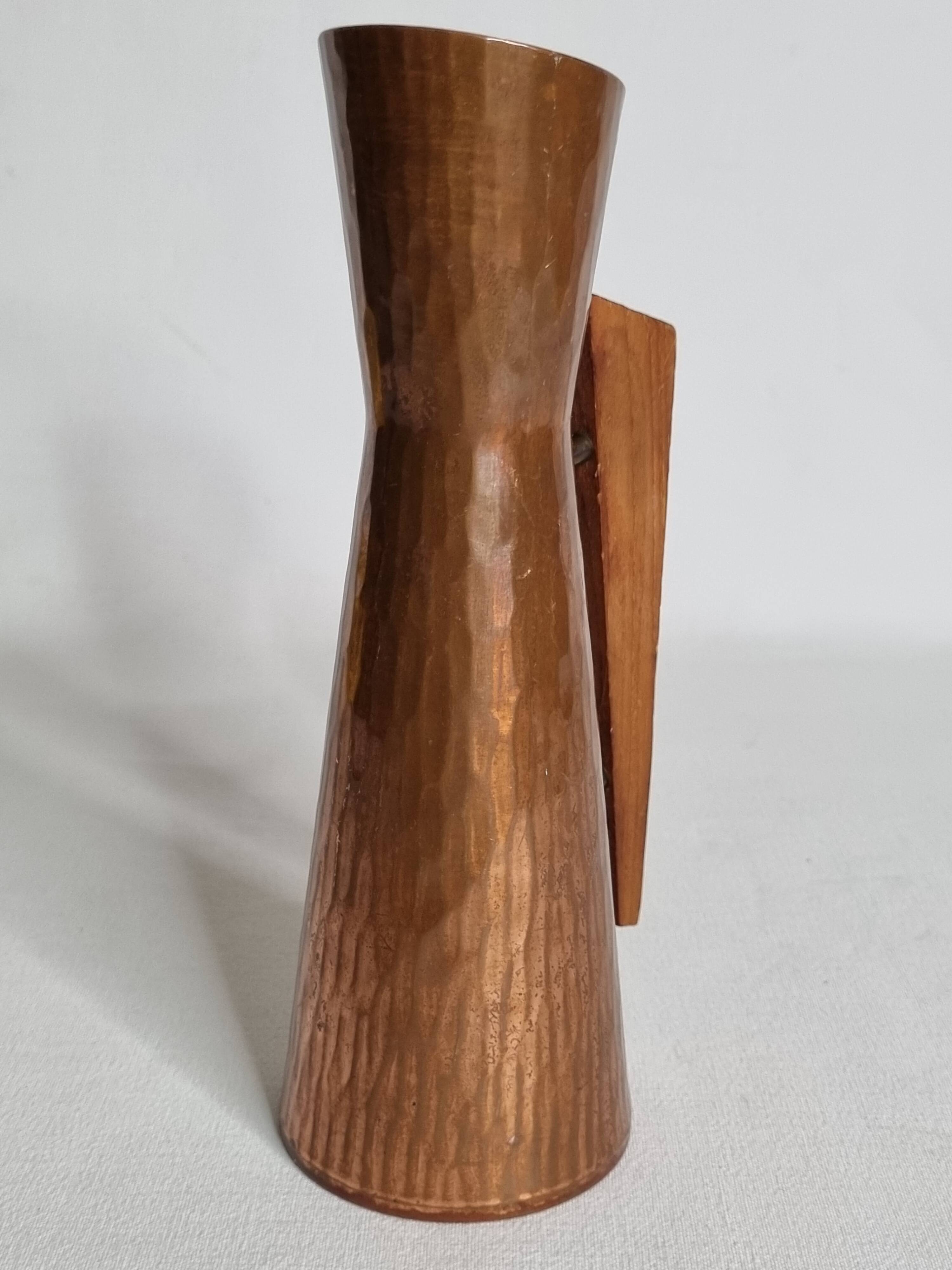 Vase en Cuivre Martelé Dahlmann, design Danois des Années 1960, 21 cm