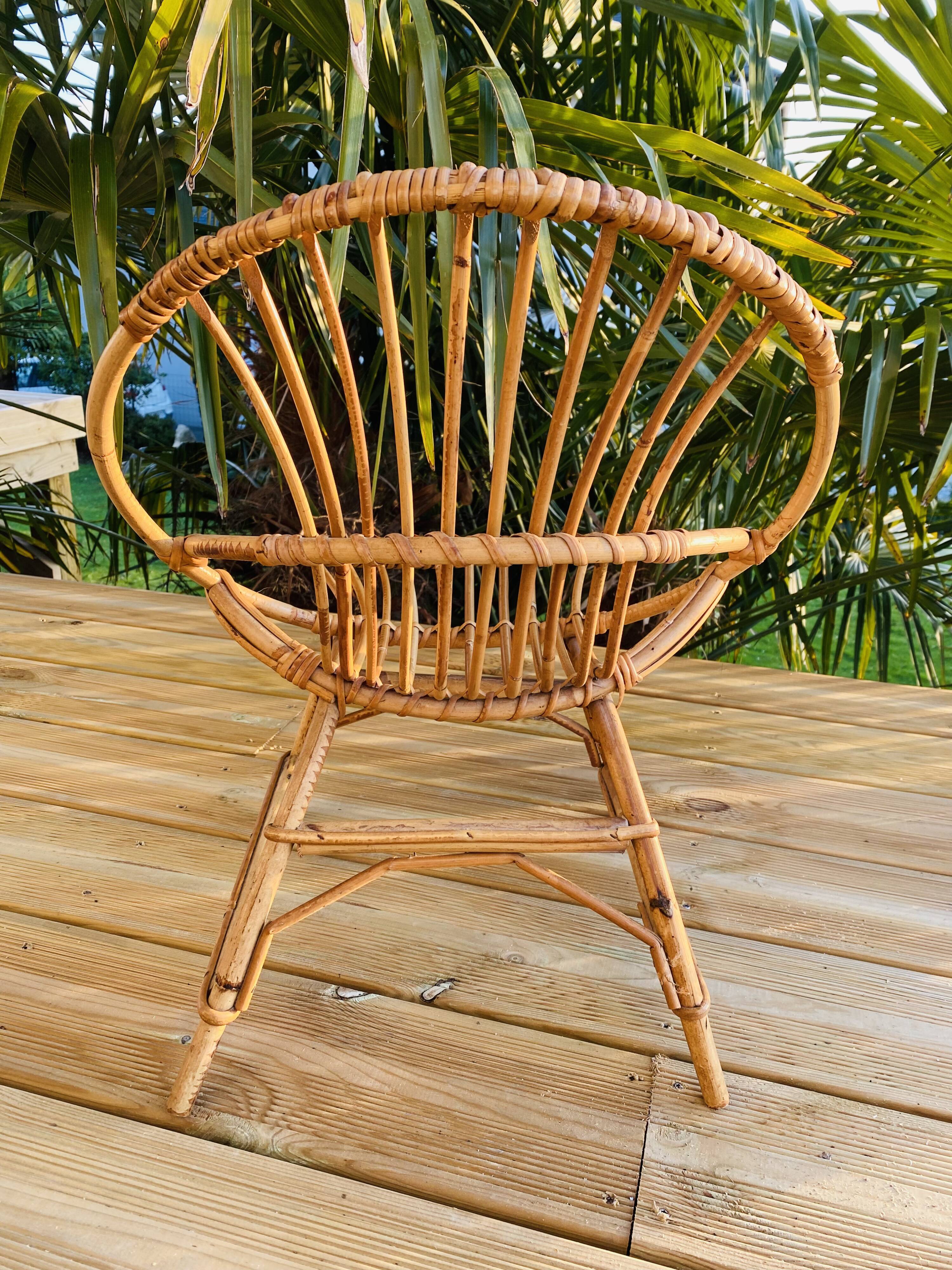 Fauteuil en rotin enfant