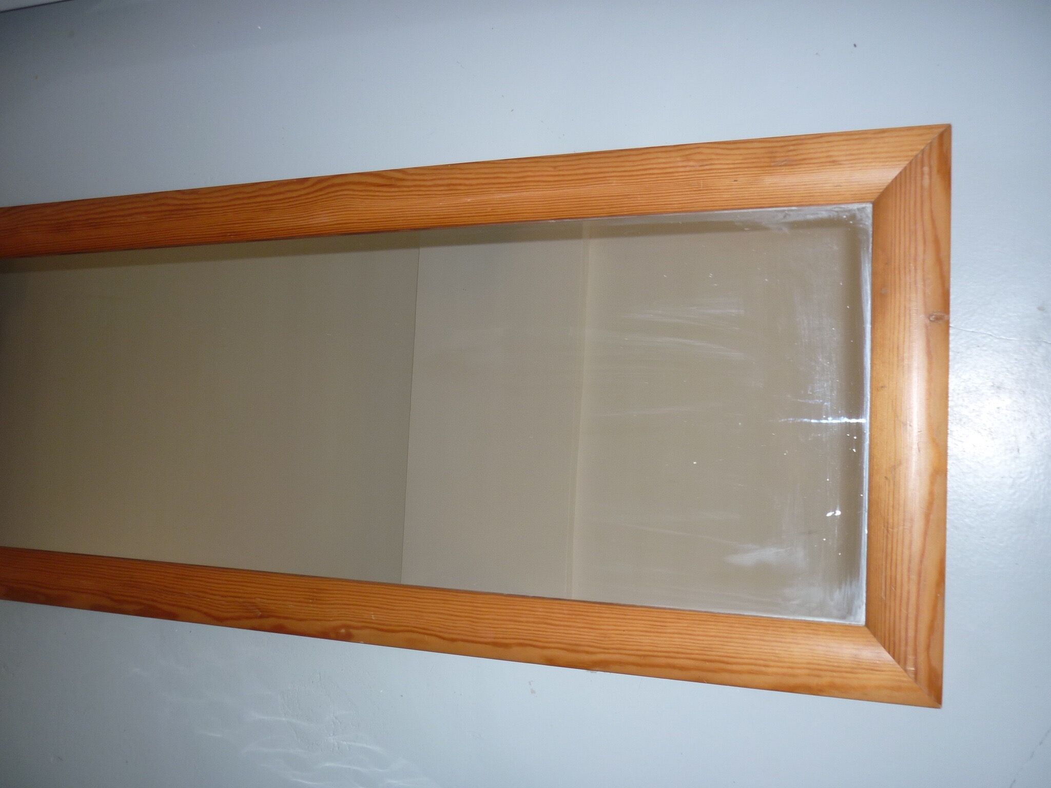 Mirror domed wooden frame 140X45, 80s