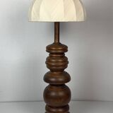 Large chunky brutalist Danish copper table lamp with mushroom shade