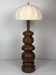 Large chunky brutalist Danish copper table lamp with mushroom shade
