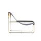 Classic Contemporary Chaise Longue in Aged Brass and Navy Blue Leather