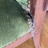 Paires de fauteuils en velours vert
