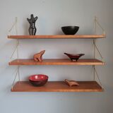 Set of 3 norwegian teak wall shelves