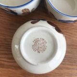 6 Tasses/gobelets À Thé Traditionnel Chinois En Grès Vintage Fleurs De Coton