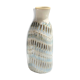 Handcrafted vase in ceramic enamelled enamelled ecru ethnic motif