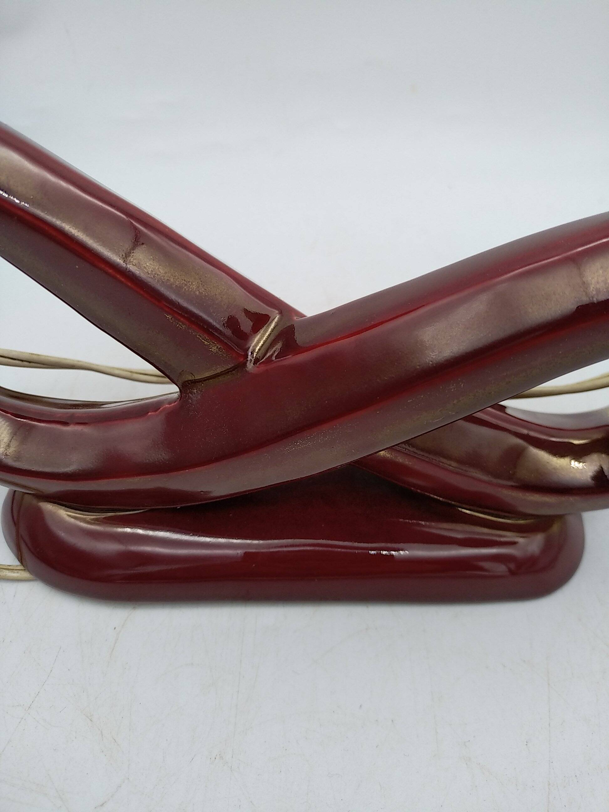 St clément candlestick lamp. bordeaux art deco ceramic