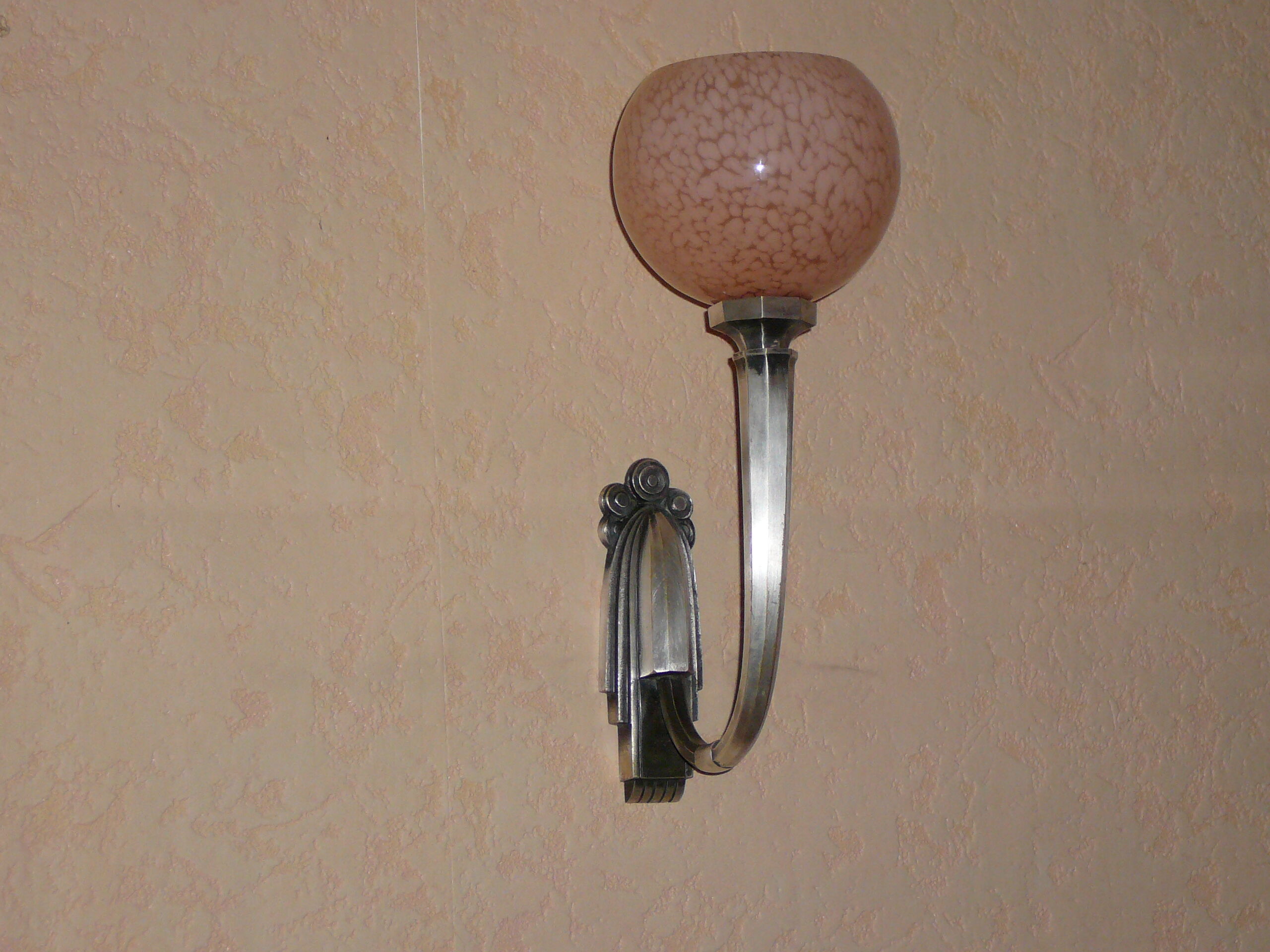 Pair of art deco wall light clichy glass