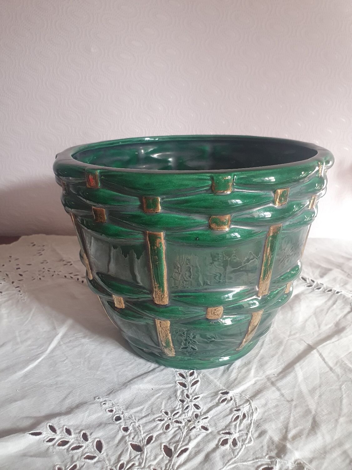 St Clément earthenware pot cover workshop B.letalle numbered