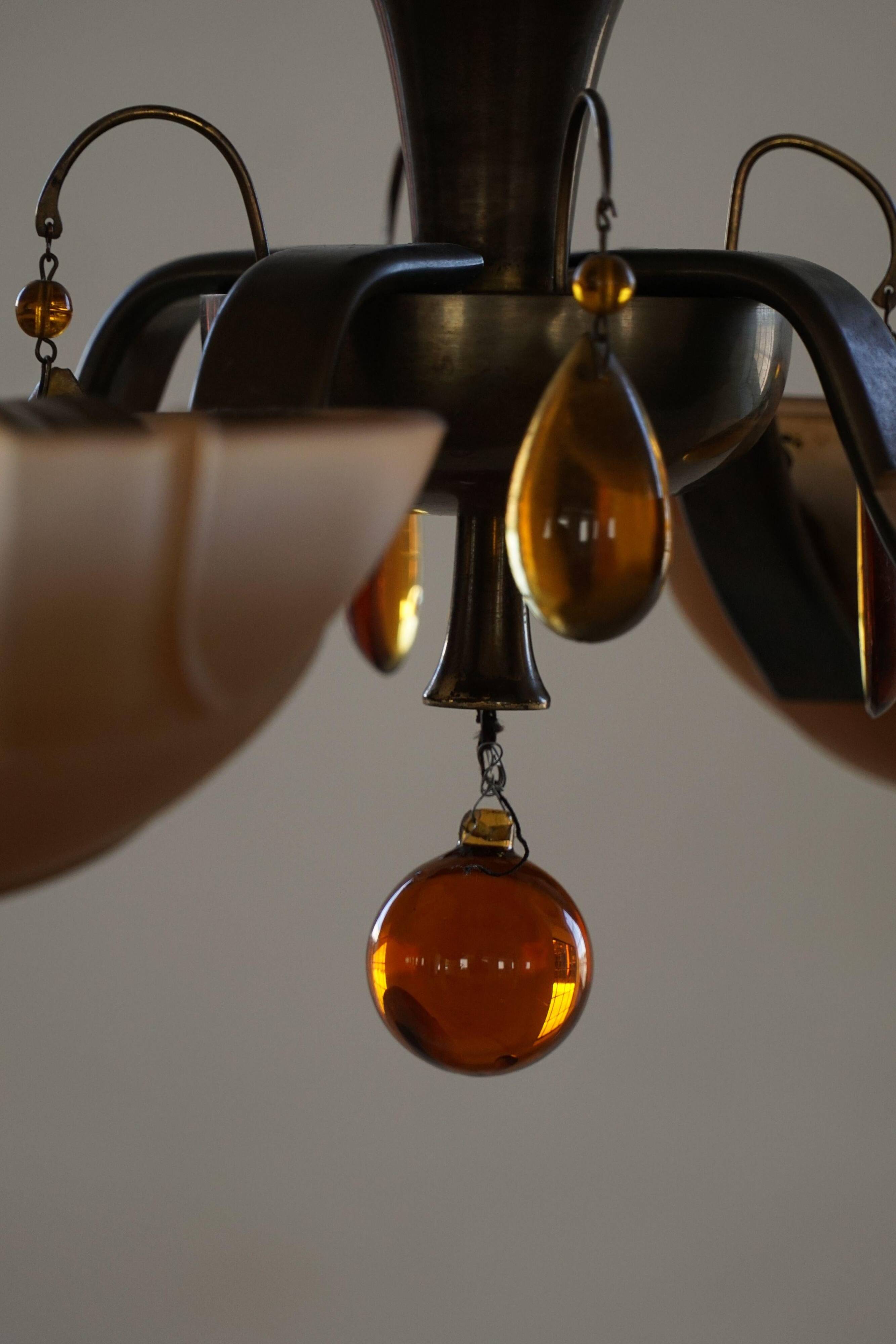 Lustre Art déco par Paavo Tynell pour Taito Oy, Finlande, années 1930