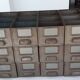 Metal industrial drawer lockers from the 1960s.