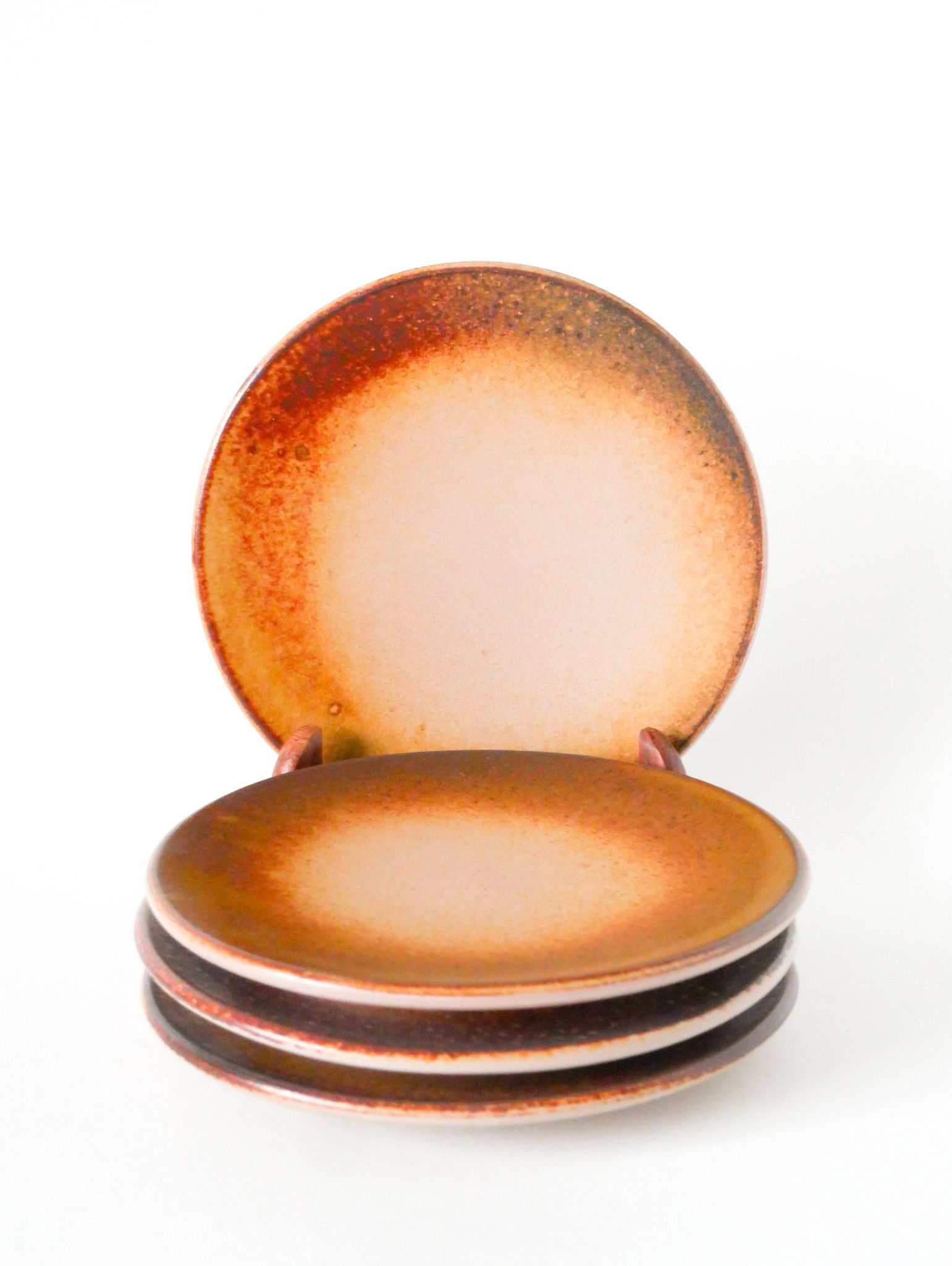 Set of 4 stoneware dessert plates, Design, 1970
