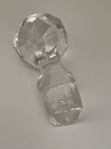 Cut crystal round carafe antique