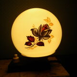 Art deco lamp, to pose, marble base, brass bird decoration, opaline - 40s