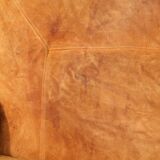 Canapé orange cuir suédé et acier. Circa 1970