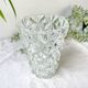 Small vintage glass vase with geometric pattern