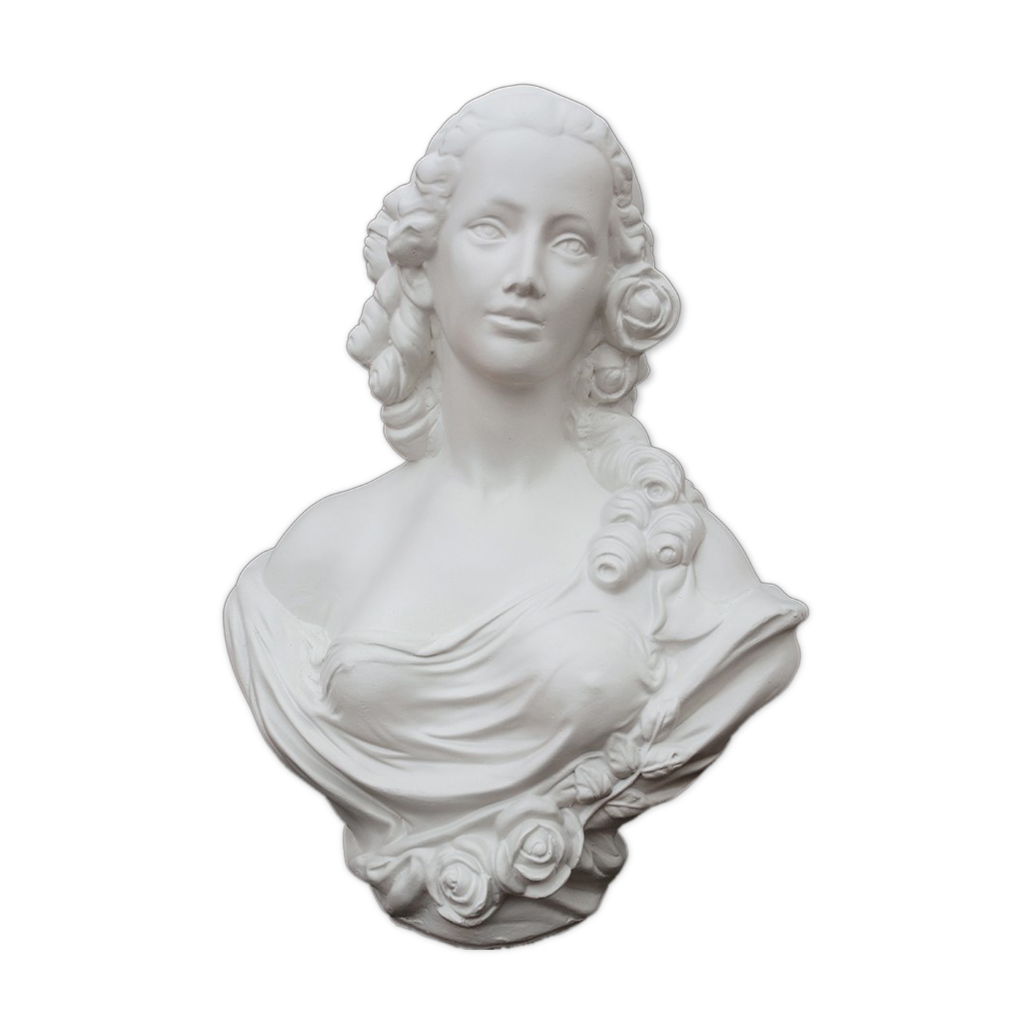 Female bust in white plaster 18th century