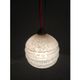 Vintage strolling suspension in pink Clichy glass and woven cotton electric wire