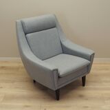 Fauteuil gris, design danois, années 1970, production : Danemark