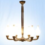 Art Deco silver-plated brass chandelier, 1920