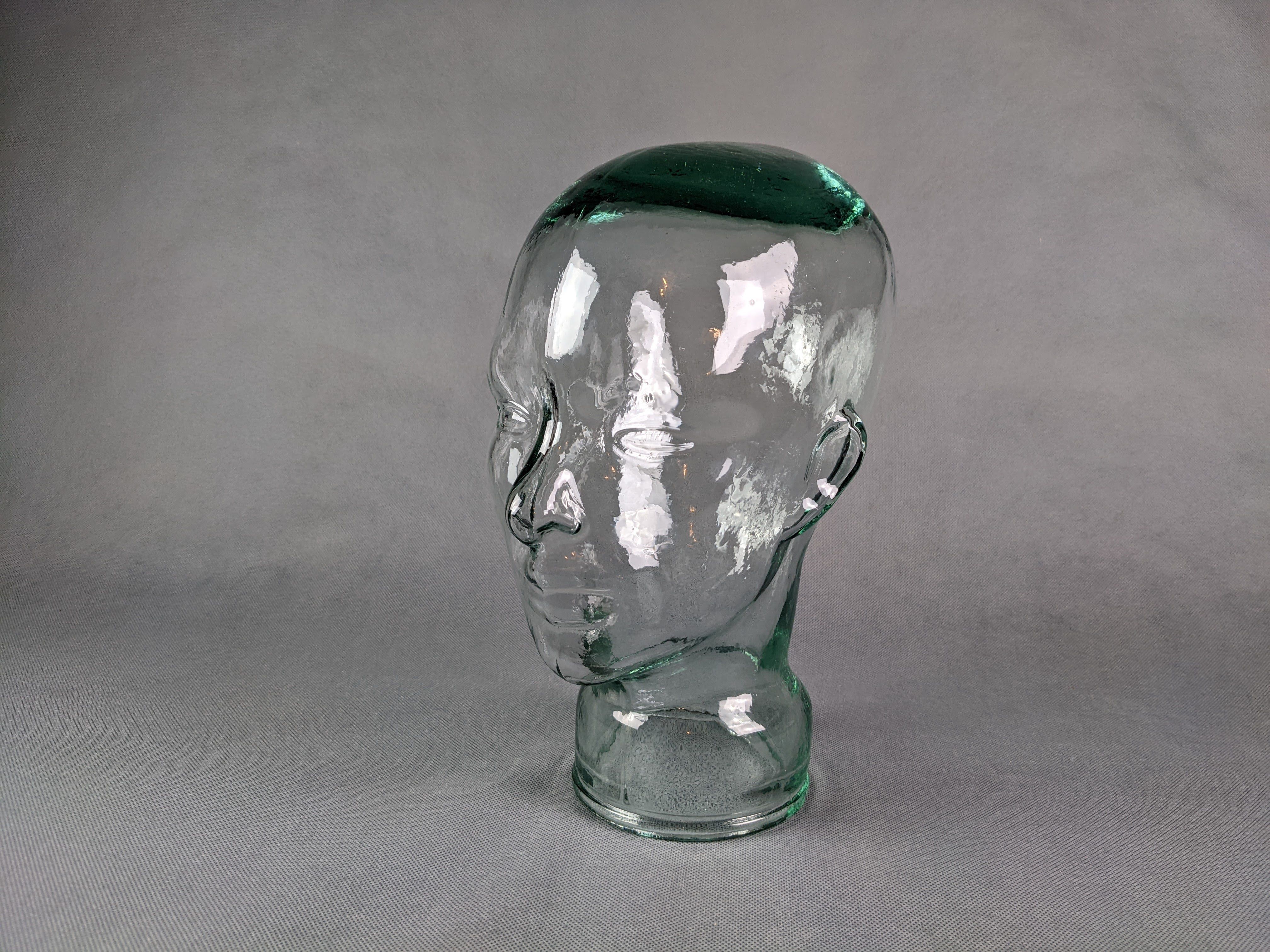 Glass head, hat holder or decoration, 70s-80s