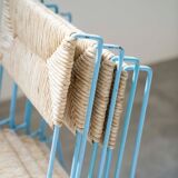 Hand-woven iron chairs from the 70s/80s, set of 4