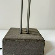 Pair of vintage floor lamps in chrome metal and cement, France 1970.