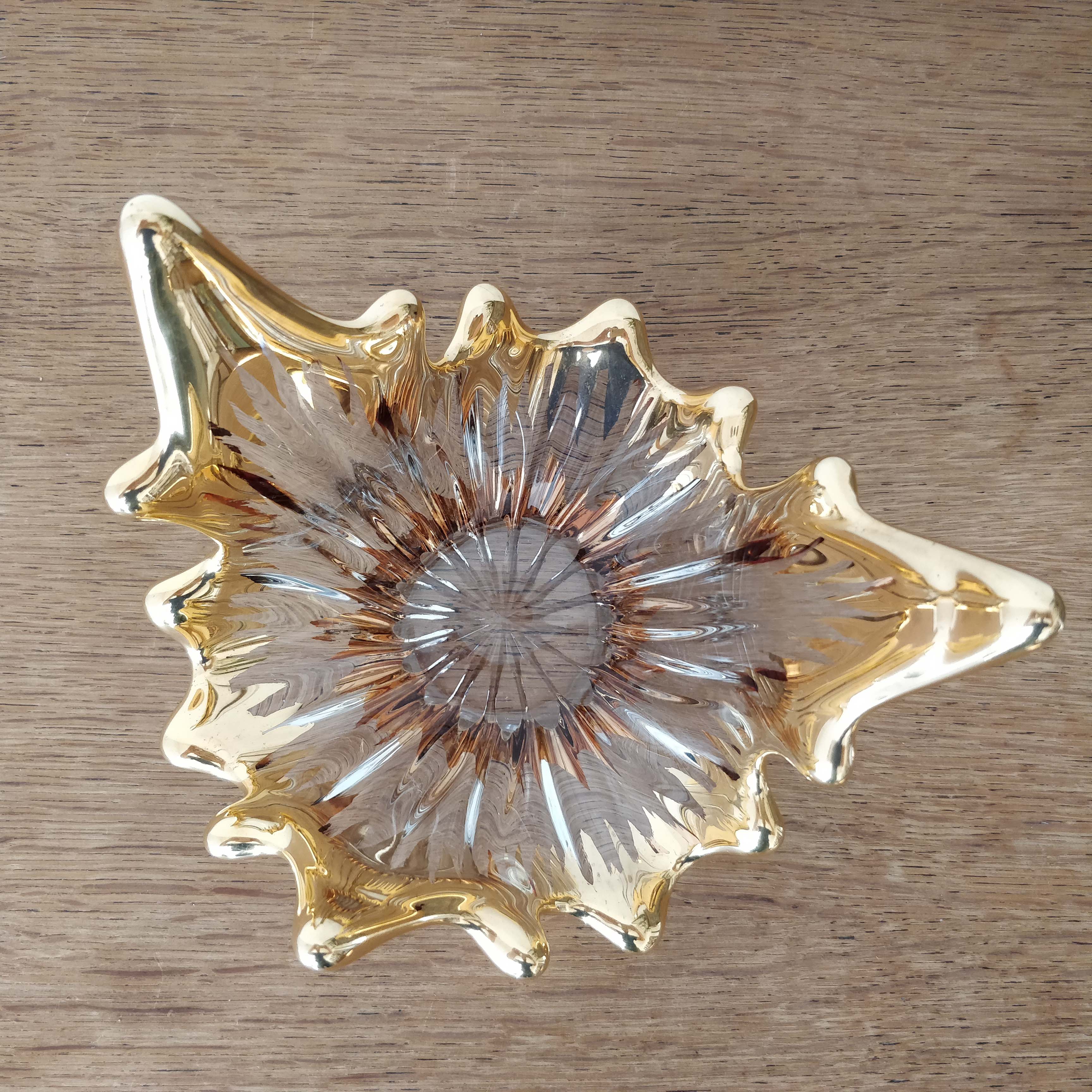 Golden glass fruit cup