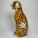 Leopard in Italian ceramic enamelled painting year 70