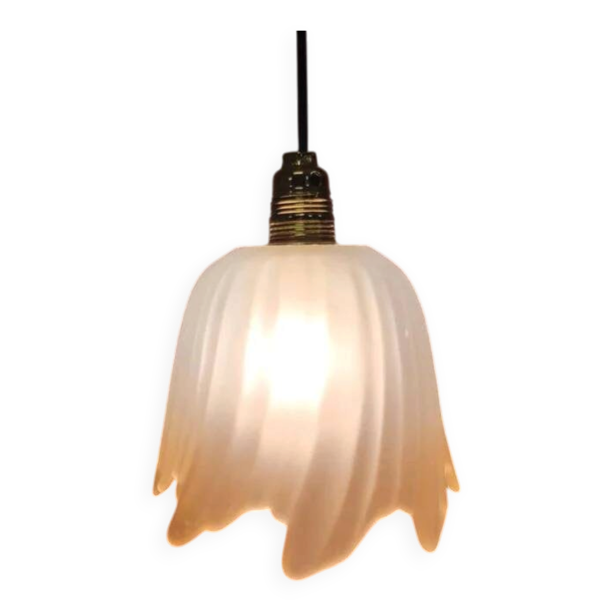 Vintage tulip lampshade in frosted glass.