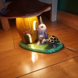Ceramic lamp children's room, hare and tortoise