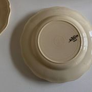 Set of 4 ivory Sarreguemines plates with gadroons
