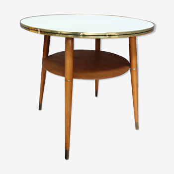 Table basse ronde pastel formica des années 1950