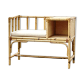 Banc meuble téléphone en rotin