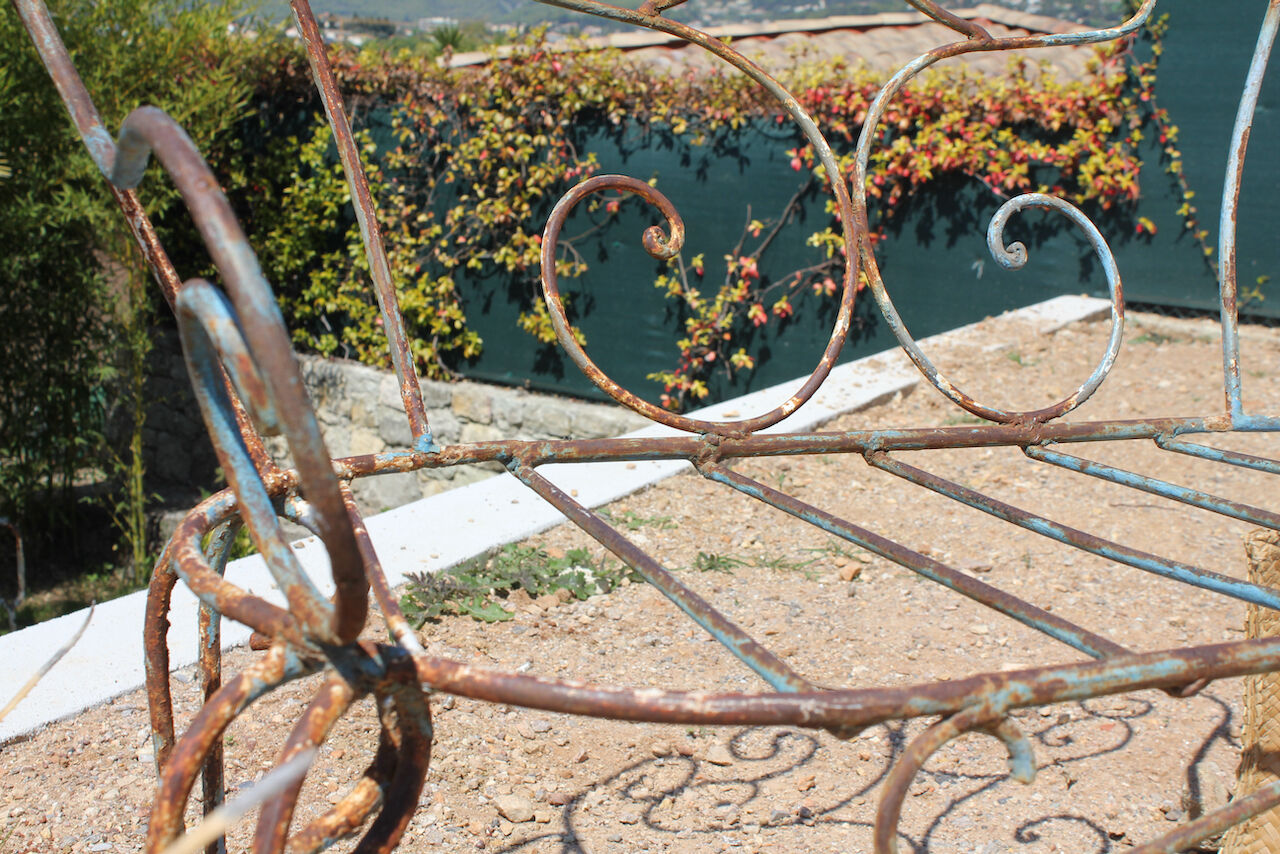 Old wrought iron bench