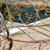 Old wrought iron bench