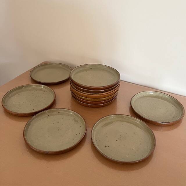 Set of 12 stoneware dinner plates
