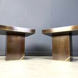 Paire de tables d'appoint en laiton par Belgochrom, années 1970
