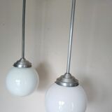 Pair suspensions ball opaline art deco