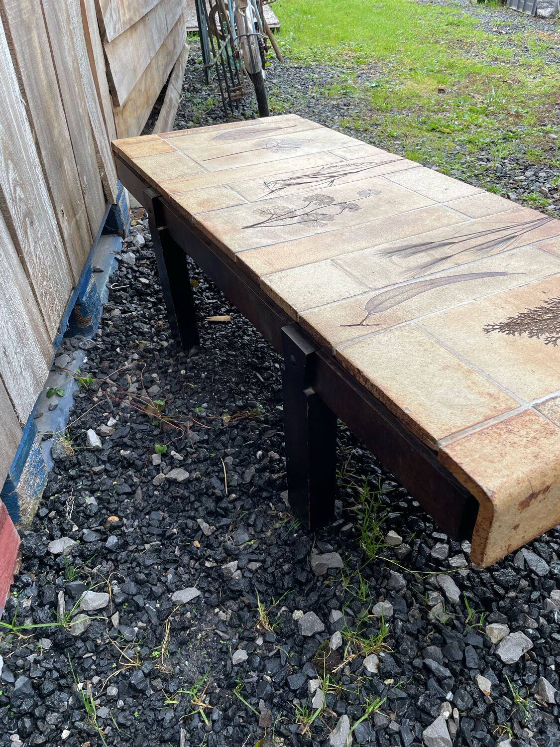 Vintage Vallauris ceramic coffee table Design Roger Capron