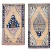Set of 2 vintage handmade Turkish rugs 50x100 cm